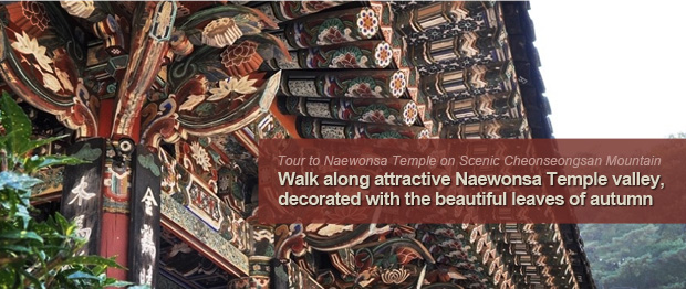 Walk along attractive Naewonsa Temple valley, decorated with the beautiful leaves of autumn 